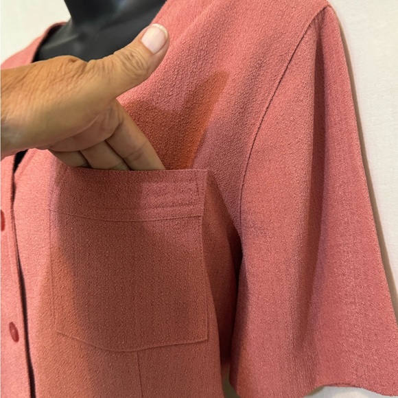 A-82 Alfred Dunner PLUS SIZE 14 Pink Short‎ Sleeve Button Down Blouse - Picture 10 of 16